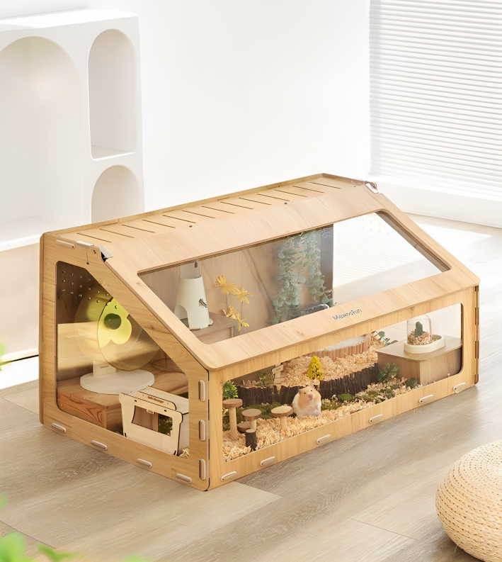 MEWOOFUN 103x59x51cm Wooden Hamster Cage Large for Syrian Hamster Dwar Pico Pets